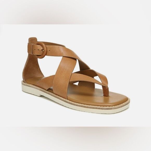 Vince Morris Strappy Flat Sandal - Tan Size 8US/ 38EU (Retail $225) - Picture 1 of 9